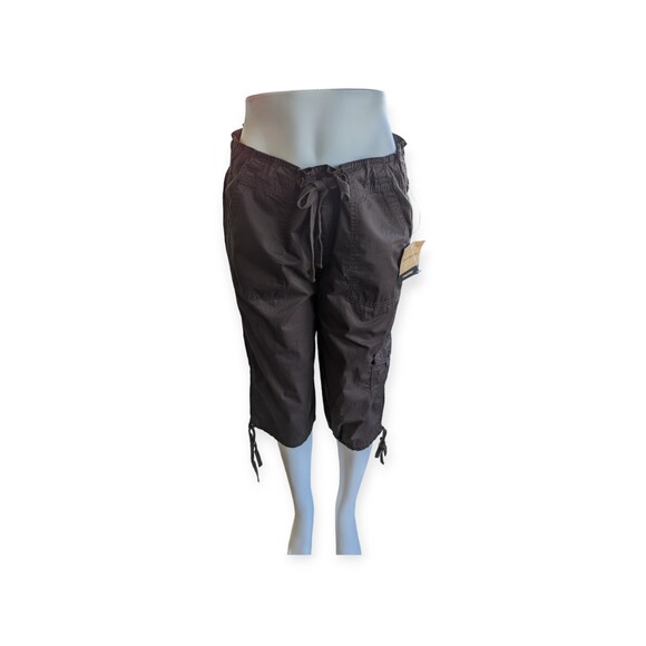 Calvin Klein Pants Womens 12 Brown Tie On Waist Pull On Capri Cargo Bottoms - Picture 1 of 10